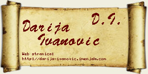 Darija Ivanović vizit kartica